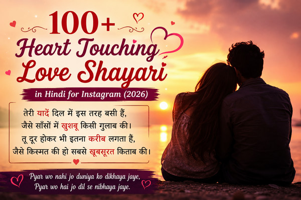 Heart Touching Love Shayari in Hindi for Instagram (2026)