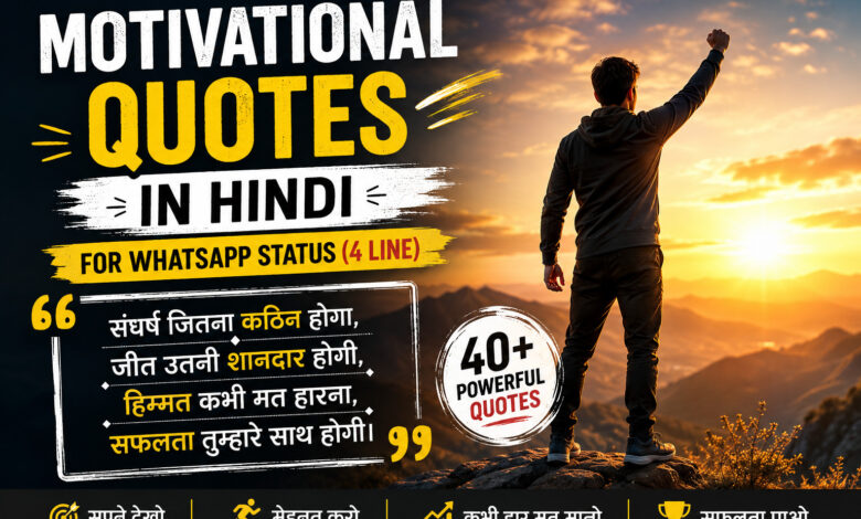 Best Motivational Quotes in Hindi for WhatsApp Status (4 Line)