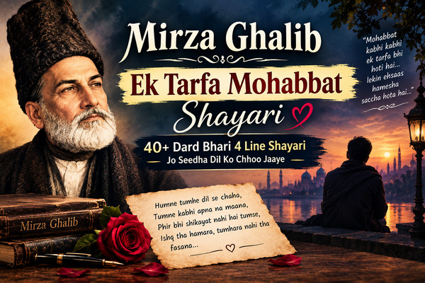 Mirza Ghalib Ek Tarfa Mohabbat Shayari