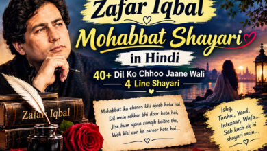 Zafar Iqbal Mohabbat Shayari in Hindi 4 Line Shayari